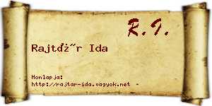 Rajtár Ida névjegykártya